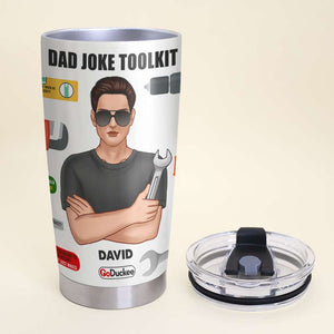 Personalized Fixing Dad Tumbler - Dad Joke Toolkit - Tumbler Cup - GoDuckee