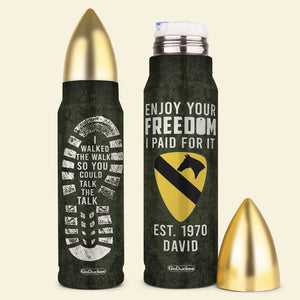 I Walked The Walk So You Could Talk The Talk, Personalized Bullet Tumbler, Military Gifts, Custom Military Unit - Water Bottles - GoDuckee