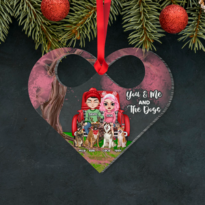 Couple You & Me & The Dogs, Personalized Acrylic Ornament - Ornament - GoDuckee