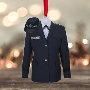 Airforce Uniform Ornament - Personalized Christmas Ornament, Christmas Gift For Airforce Veteran - Ornament - GoDuckee