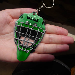 Hockey Helmet - Personalized Keychain - Gift for Hockey Player - Keychains - GoDuckee