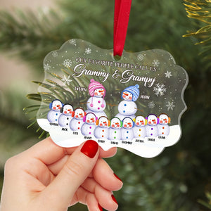 Our Favorite People Call Us Grammy & Grampy Personalized Grandparent Ornament, Christmas Gift For Family - Ornament - GoDuckee