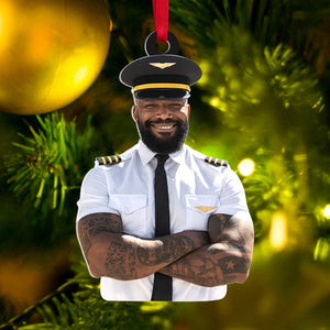 Custom Pilot Photo Ornament, Christmas Tree Decor - Ornament - GoDuckee