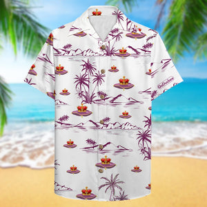 Personalized Father's Day Hawaii Shirt - Crown Pattern - The King of Our Castle - Hawaiian Shirts - GoDuckee