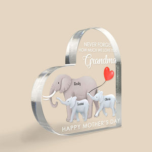 Never Forget How Much We Love You, Personalized Plaque, Gift For Grandma, Mother's Day Gift - Decorative Plaques - GoDuckee