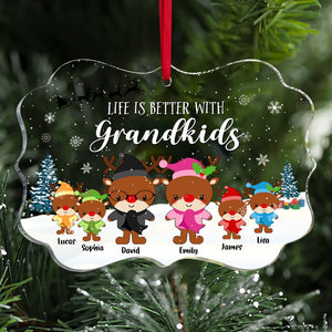 Life Is Better With Grandkids Personalized Grandparent Ornament Gift For Family - Ornament - GoDuckee