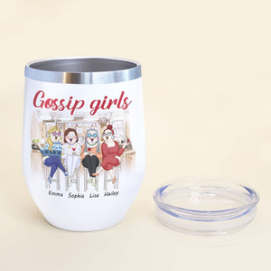 Gossip Is Our Daily Grind Personalized Friends Tumbler, Gift For Couple - Wine Tumbler - GoDuckee