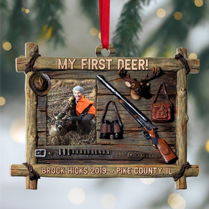 Custom Hunting Photo Ornament, Christmas Tree Decor - Ornament - GoDuckee