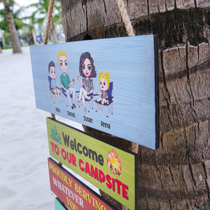 Welcome To Our Campsite, Personalized Wood Sign, Gift For Camping Lovers - Wood Sign - GoDuckee