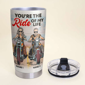 Personalized Biker Couple Tumbler Cup - The Ride of My Life - Couple On The Ride - Tumbler Cup - GoDuckee