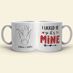 I Licked It So It's Mine Personalized Naughty Couple Tumbler, Gift For Couple - Coffee Mug - GoDuckee