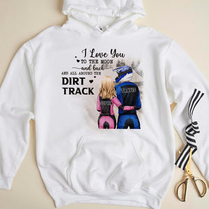 Motocross Couple I Love You To The Moon And Back - Personalized Shirt - Gift For Motocross Couples - Shirts - GoDuckee
