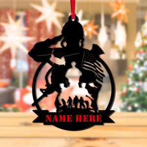 Veteran Remember The Fallen, 2 Layered Mix Ornament, Veteran Christmas Gift - Ornament - GoDuckee