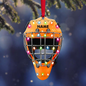 Hockey Helmet Cage - Personalized Christmas Ornament - Christmas Gift For Hockey Lovers - Ornament - GoDuckee