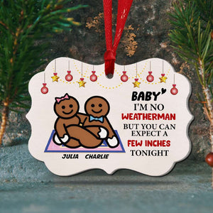 Baby I'm No Weather Man Naughty Couple Medallion Acrylic Ornament - Ornament - GoDuckee