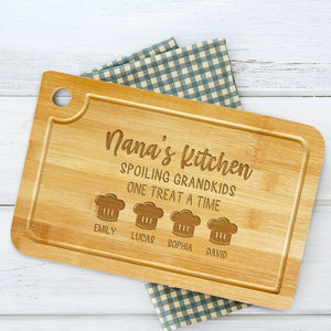 Spoiling Grandkids One Treat A Time, Personalized Cutting Board, Gift For Grandma, Mother's Day Gift - Home Decor - GoDuckee