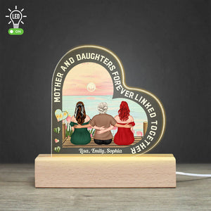 Mother and Daughters Forever Linked Together - Personalized Mother's Day Led Light - Gift For Mom - Led Night Light - GoDuckee