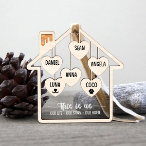 Family This Is Us Our Life Our Story Our Home, Personalized 2 Layered Mix Ornament - Ornament - GoDuckee