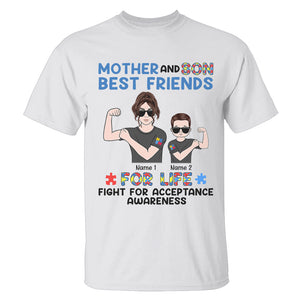 Personalized Gifts For Autism Awareness Month, Mother and Autism Son Custom Shirts - Shirts - GoDuckee