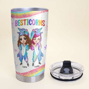 Unicorn Besties, Like Normal Besties But More Sparkly And Stabby, Personalized Tumbler - Tumbler Cup - GoDuckee