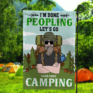 Personalized Gifts Flag Ideas For Camping Lovers, I'm Done Peopling Let's Go Camping Custom Flag - Flag - GoDuckee