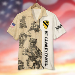 Veteran Hawaiian Shirt and Beach Shorts - custom military Unit - Hawaiian Shirts - GoDuckee