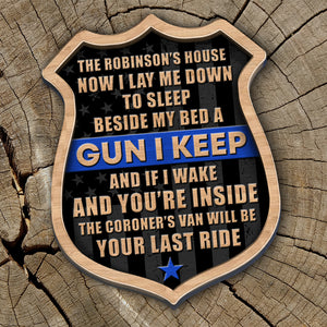 Police Now I Lay Me Down To Sleep - Personalized 3D 2-Layered Wood Art - Gift for Police - Wood Sign - GoDuckee