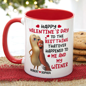 Happy Valentine’s Day To Me And My Wiener - Couple Mug, Personalized Coffee Mug - Funny Anniversary Gift For Couple - Coffee Mug - GoDuckee
