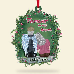 Forever In My Heart Personalized Heaven Couple Ornament, Christmas Tree Decor - Ornament - GoDuckee