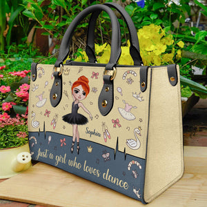 Just A Girl Who Loves Dance Personalized Ballet Leather Bag Gift For Ballet Lovers - Leather Bag - GoDuckee