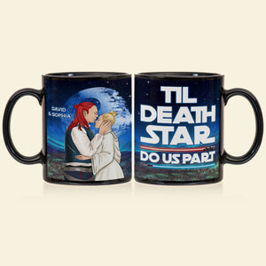 Til Death Star Do Us Part Personalized Galaxy Couple Mug, Gift For Couple - Coffee Mug - GoDuckee