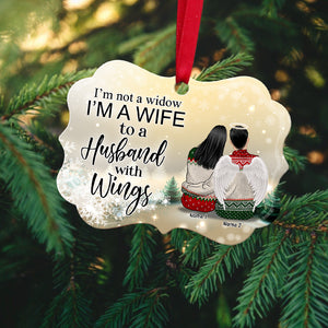 A Wife To A Husband With Wings - Personalized Christmas Ornament - Memorial Gift Of My Husband - Ornament - GoDuckee