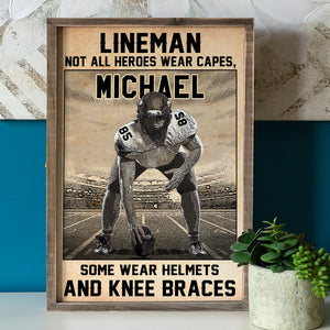Personalized American Football Lineman Poster - Not All Heroes Wear Capes - Poster & Canvas - GoDuckee