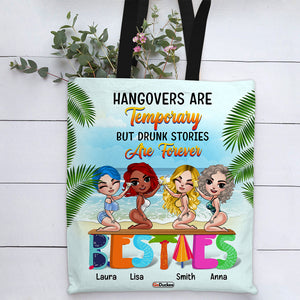 Personalized Besties Tote Bag - Hangovers Are Temporary - Summer Girls - Tote Bag - GoDuckee