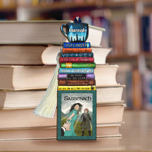 Personalized Outlander Book Bookmark Gift For Book Lovers, Book Stack Pattern - Bookmarks - GoDuckee