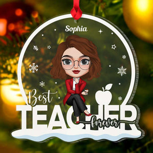 Personalized Custom Shape Ornament, Best Teacher Forever - Ornament - GoDuckee