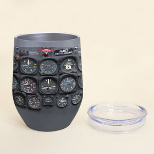 Personalized Military Jet Aircraft Cockpit Wine Tumbler, Gift For Aircraft Lovers - Wine Tumbler - GoDuckee