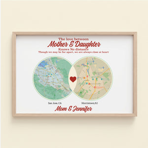 Knows No Distance Though We May Be Far Apart We Are Always Close At Heart, Family Canvas Poster - Poster & Canvas - GoDuckee