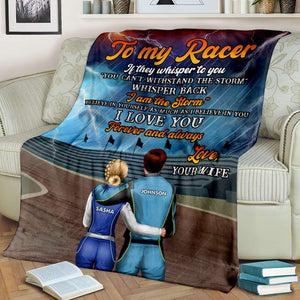 Personalized Racing Couple Blanket - To My Racer I Love You Forever and Always - Blanket - GoDuckee