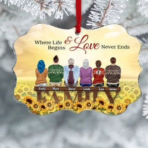 Where Life Begins & Love Never Ends Personalized Family Ornament, Christmas Tree Decor - Ornament - GoDuckee
