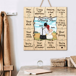 You're My Missing Piece Personalized Couple Wood Sign, Gift For Couple - Wood Sign - GoDuckee