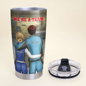 Personalized Racing Couple Tumbler - Build It, Race It, Break It, Fix It, Repeat - Tumbler Cup - GoDuckee