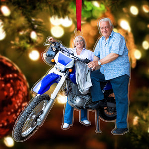 Custom Motocross Couple Ornament, Christmas Tree Decor - Ornament - GoDuckee