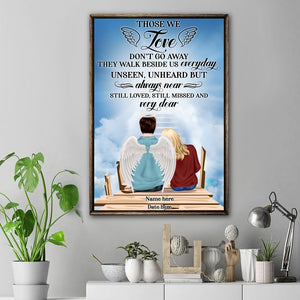 Personalized Young Couple Poster - Memories Of Husband in Heaven Those we love don't go away - Poster & Canvas - GoDuckee