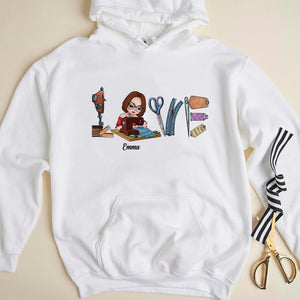 Love Personalized Sewing Shirt, Gift For Sewing Lovers - Shirts - GoDuckee