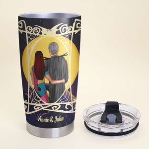 Pumpkin King and Queen, Personalized Halloween Couple Tumbler, We're Simply Meant To Be - Tumbler Cup - GoDuckee