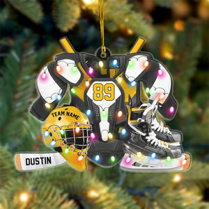 Hockey Gear Personalized Acrylic Ornament, Christmas Tree Decor for Hockey Players - Ornament - GoDuckee