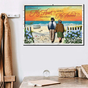 A Big Piece Of My Heart Lives In Heaven Personalized Layer Wood Art - Wood Sign - GoDuckee