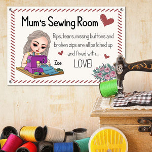 The Sewing Room Creativity Spark Personalized Sewing Metal Sign - Metal Wall Art - GoDuckee