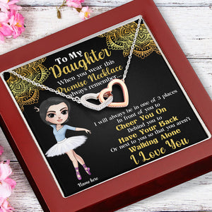 Ballet Cheer You On Have Your Back - Personalized Interlocking Hearts Necklace - Gift for Ballet Dancers, Ballet Girl Dolls - Jewelry - GoDuckee
